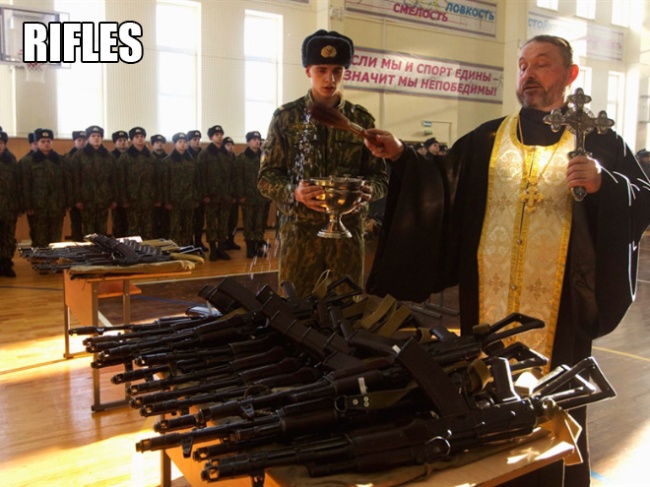 Señor, bendice estos rifles que vamos a disparar